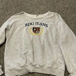 Off the shoulder grey crewneck